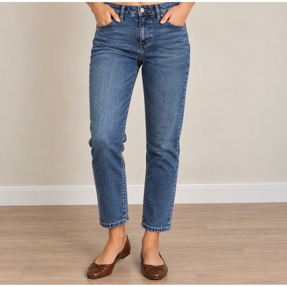 Talbots Ankle Jeans Size 8 Blue Good Simply Flattering Straight Leg Denim